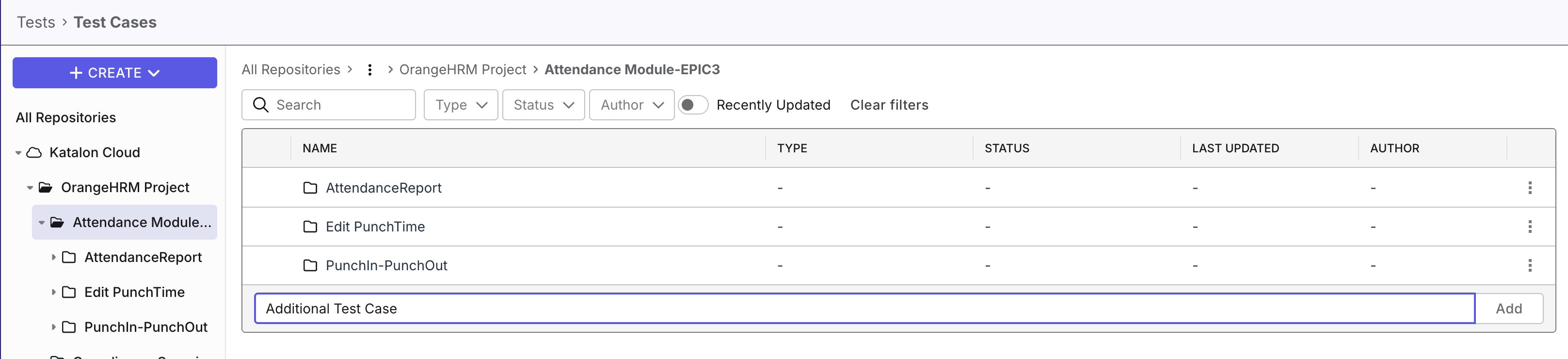 Add test case in Katalon TestOps